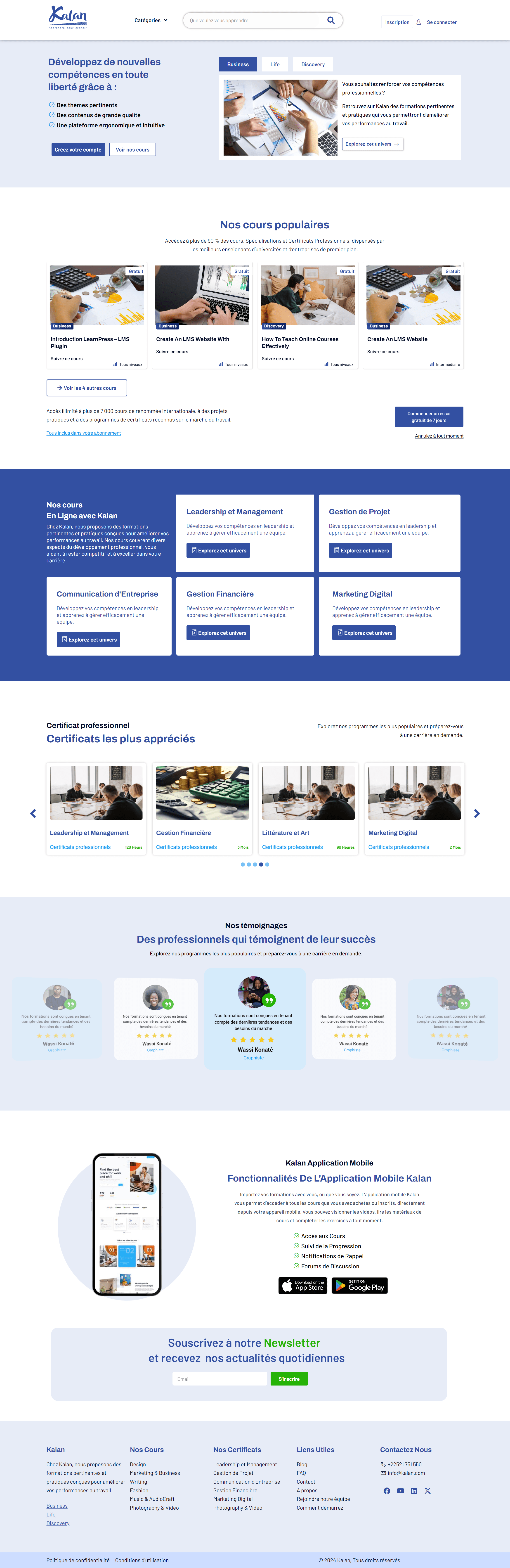 Site Kalan conçu par Anne Flore